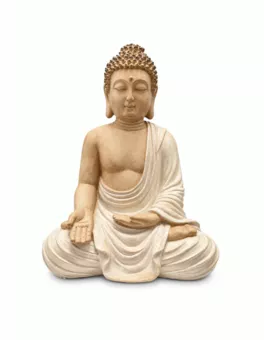 Estátua de Buda Varada Beige em Resina 29 cm