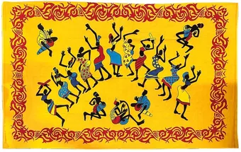 Pendurar na parede Dançarinos Africanos Amarelo