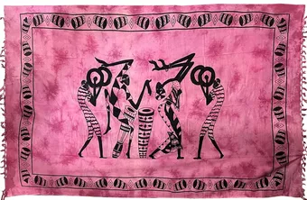 Penduricalhos de parede em Tie Dye Rosa com Mini Dançarinas Africanas e Jumbé