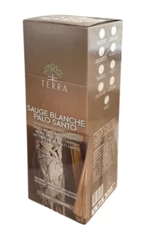 Incenso Terra Sálvia Branca e Palo Santo sem carvão 12grs