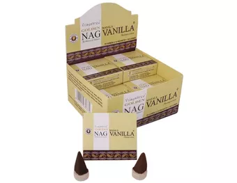 Incenso Vijayshree Golden Nag Baunilha em Cones