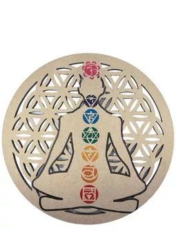 Placa de madeira 7 Chakras 15cm
