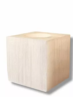 Castiçal em forma de cubo de selenita polida, 7 cm, 0,7-1 kg