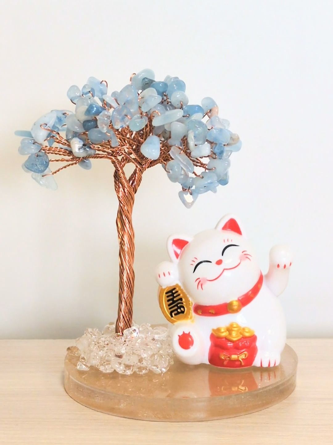Árvore da Vida Aquamarine com Manekineko