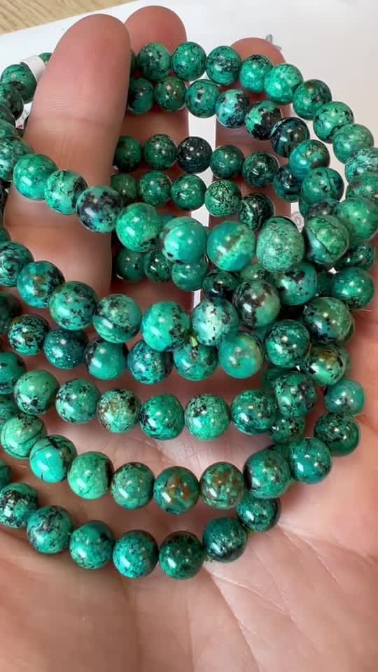 Amblygonite Chrysocolla AAA 6mm pulseira de contas
