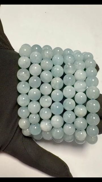 Pulseira de Água-Marinha A contas de 10mm