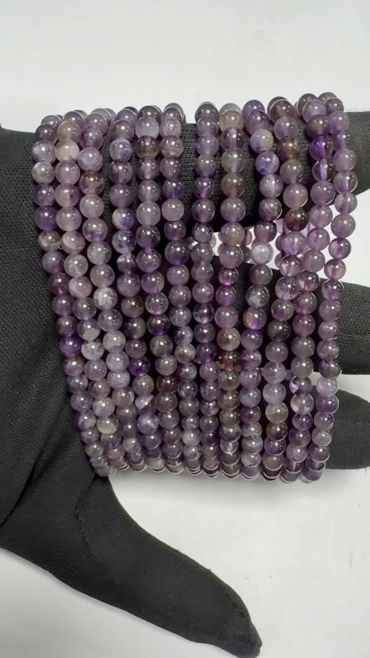 Pulseira de Ametista A contas 4-5mm
