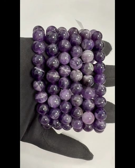 Pulseira de ametista com contas de 10 mm