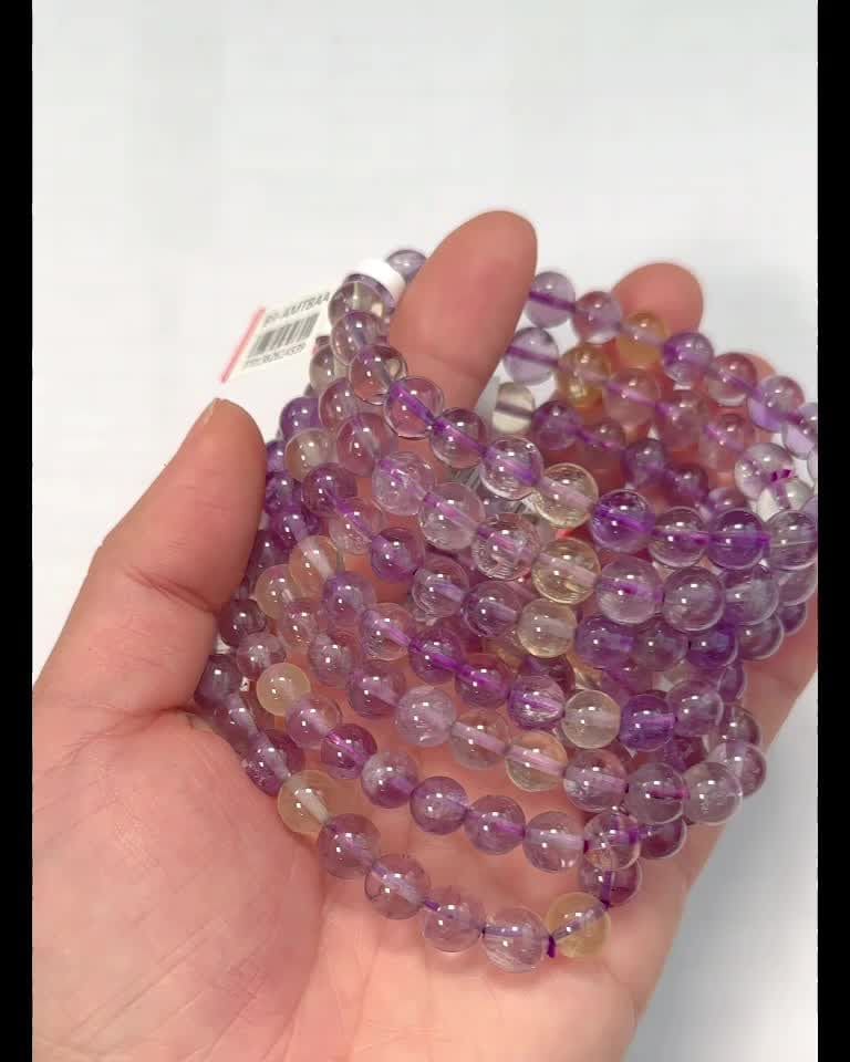 Pulseira Ametrina AA contas 7.5-8.5mm