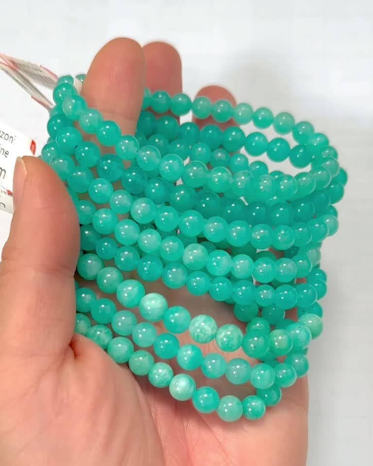 Pulseira de contas AA de Amazonita da China 5.5-6.5mm
