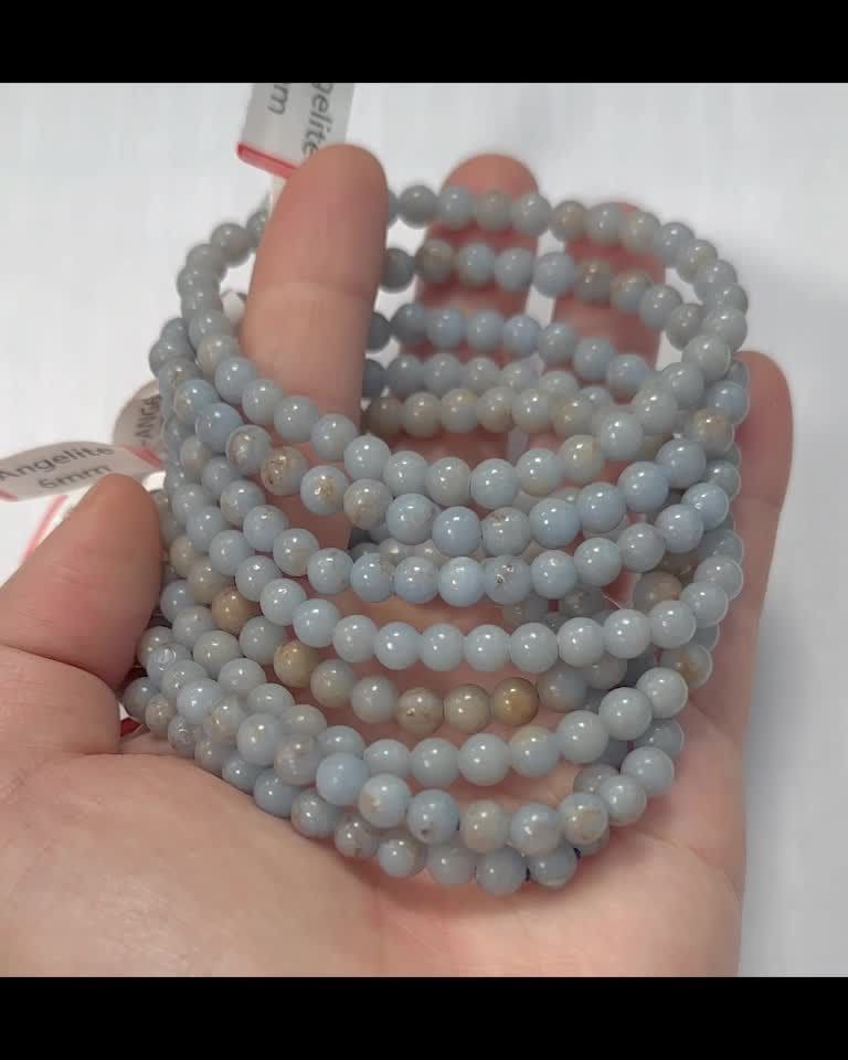 Pulseira Contas de Angelite 5-6mm