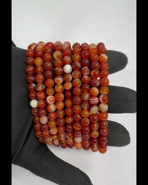 Pulseira Ágata Rouge Rubanée A perles 6mm