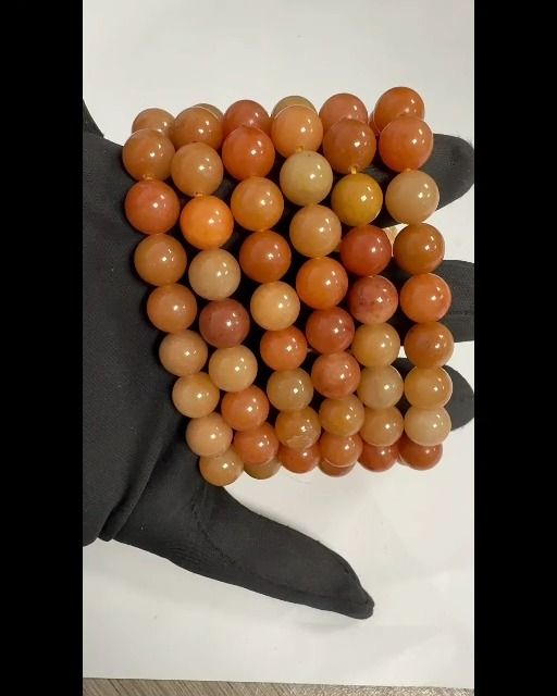 Pulseira Aventurina Laranja Contas 10mm