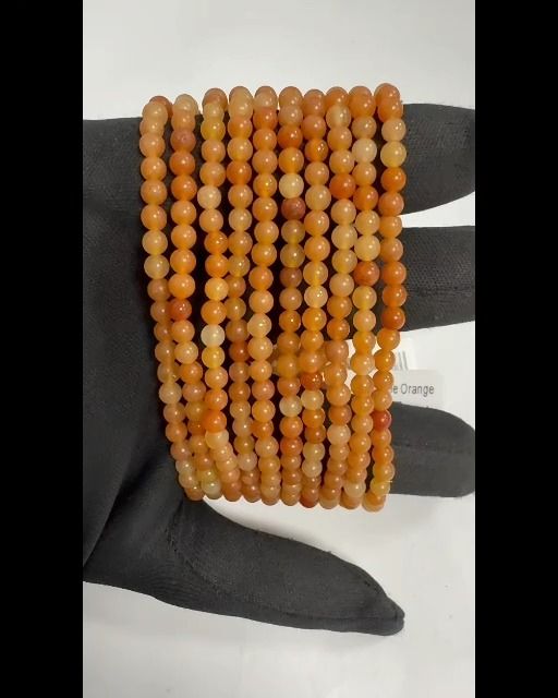 Pulseira de contas Aventurine Orange 4mm