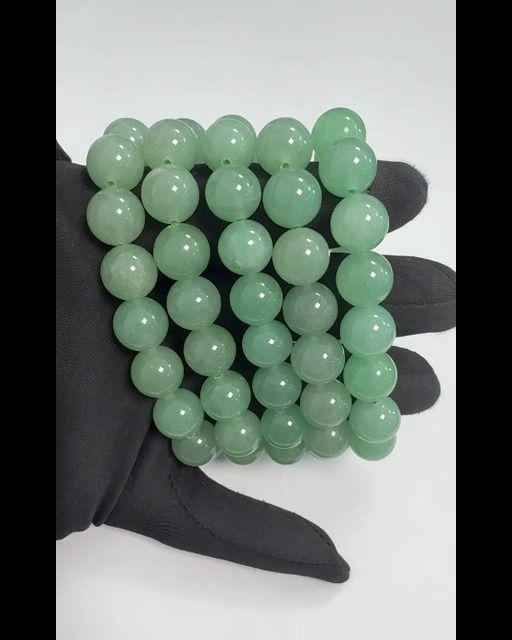 Pulseira de Aventurina Verde com contas de 12 mm
