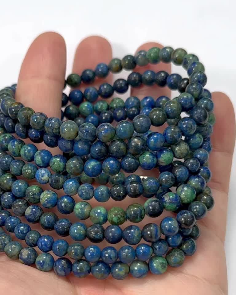 Pulseira de contas AA de malaquite azurite natural 5-6mm