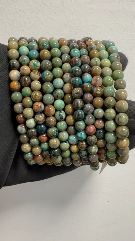 Pulseira de Azurita Malaquita Natural México A contas de 6-7mm