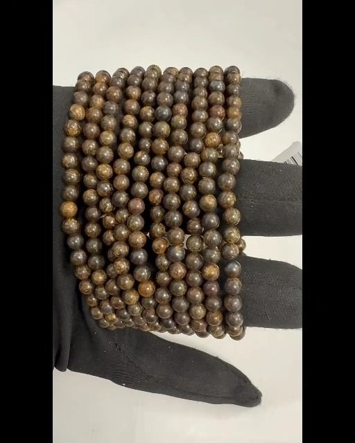 Pulseira de contas de 4 mm de bronzite
