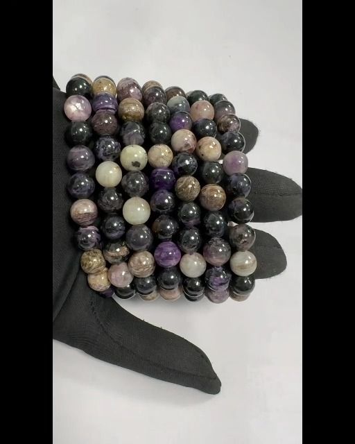 Pulseira Charoïte A com pérolas 8,5-9,5 mm