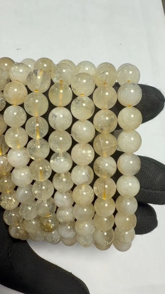 Pulseira de Citrino Natural AB com Contas de 8-9mm