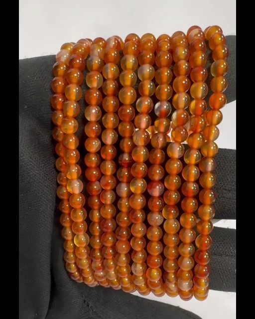 Pulseira de contas de cornalina 4mm