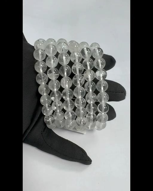 Pulseira de cristal de rocha com contas de 10mm