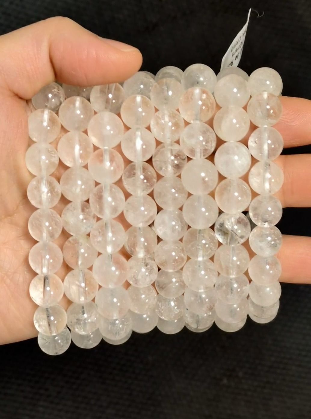 Pulseira de cristal de rocha com contas de 10mm