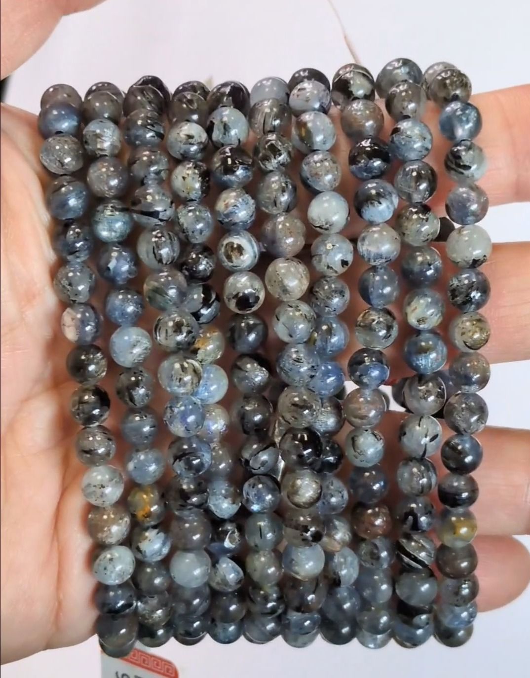 Pulseira de cianita azul natural com contas de 5,5 mm