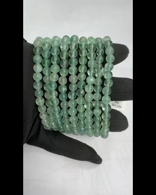Pulseira de contas de fluorite verde A 6 mm