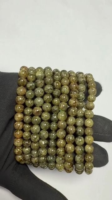 Pulseira de Granada Verde Grossulária AA contas de 5.5-6.5mm