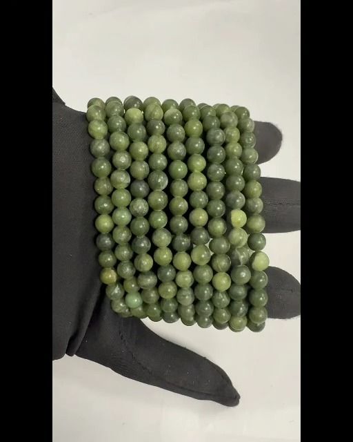 Pulseira Jade Nephrite A contas de 6mm