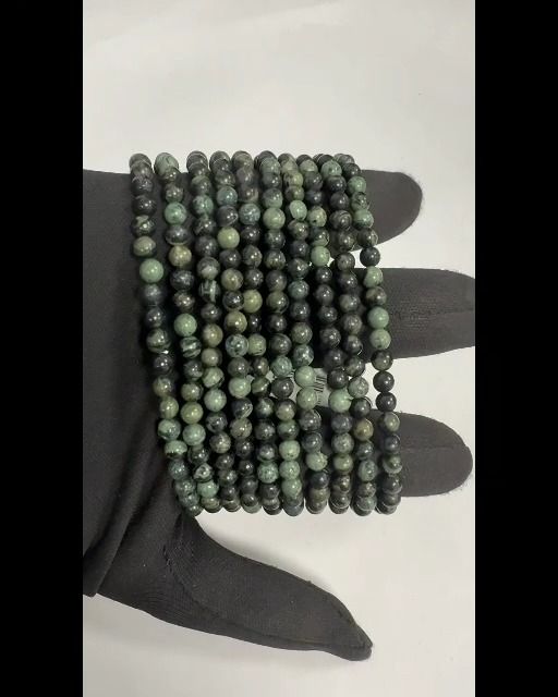 Pulseira Mokaite Jaspe Com Contas 4mm