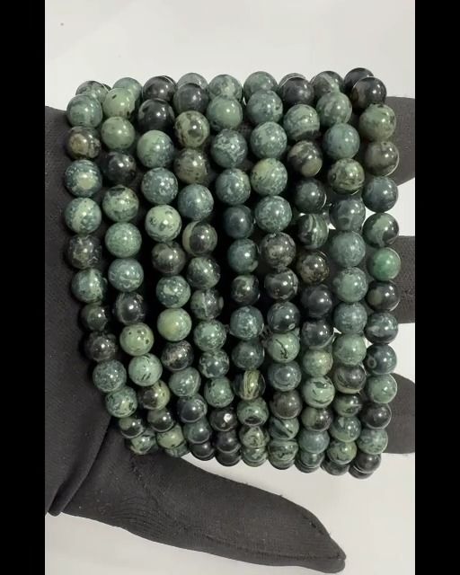 Pulseira Mokaite Jaspe Com Contas 6-7mm