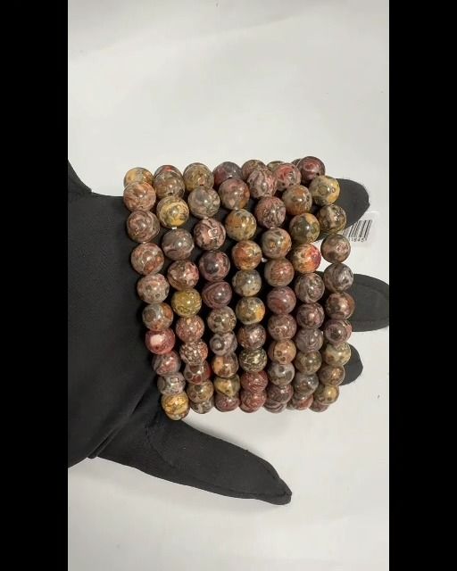 Pulseira de jaspe orbicular leopardo 8-9 mm