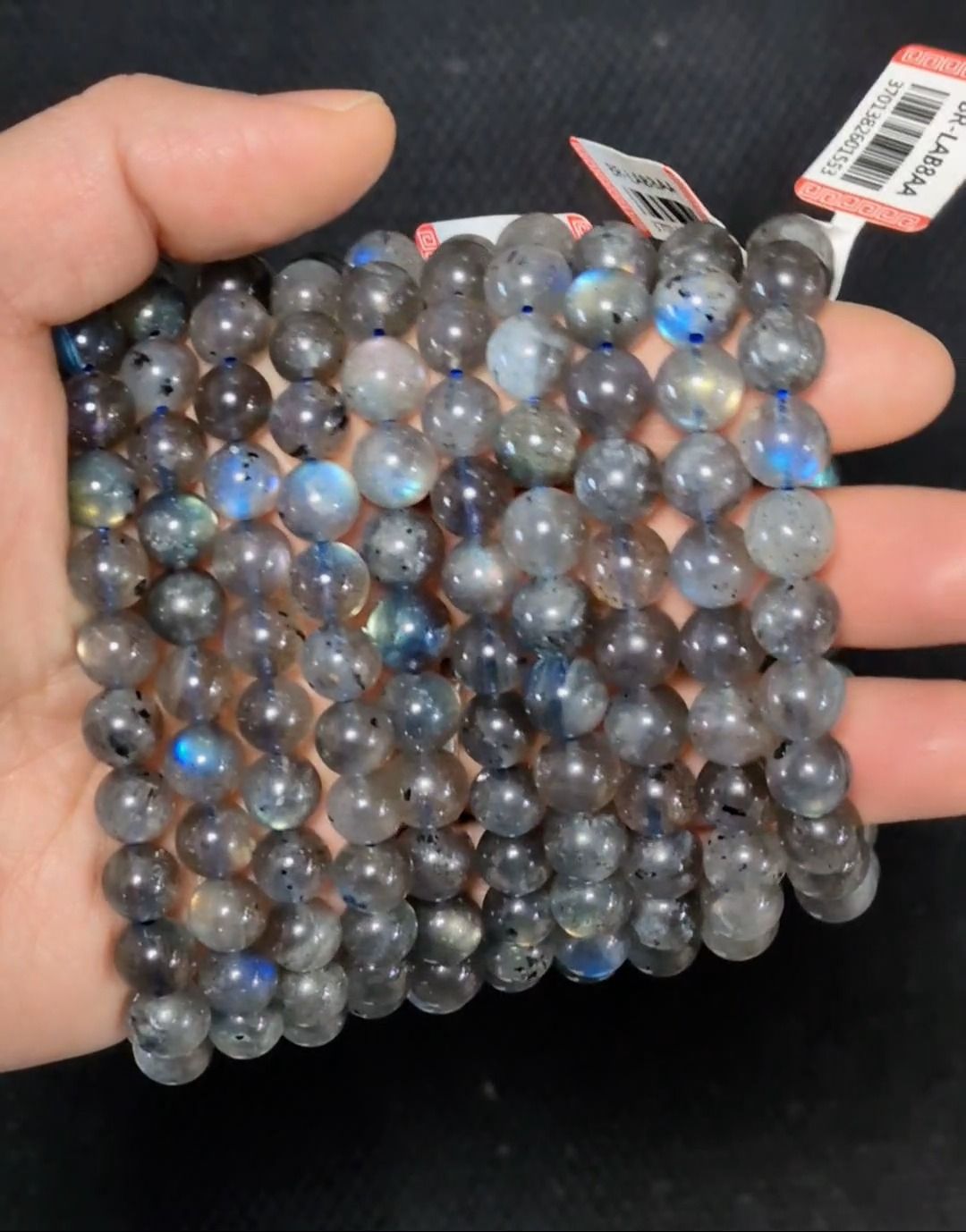 Pulseira de labradorita com contas AA+ de 8 a 8,5 mm