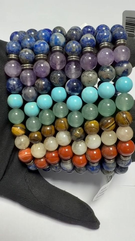 Pulseira Lápis-Lazúli 7 Chakras AB contas 8mm