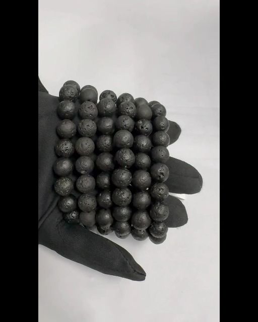 Pulseira de pedra de lava com contas de 10mm