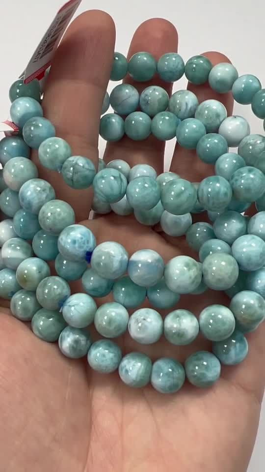 Pulseira Larimar Contas AAA 7.5-8.5mm