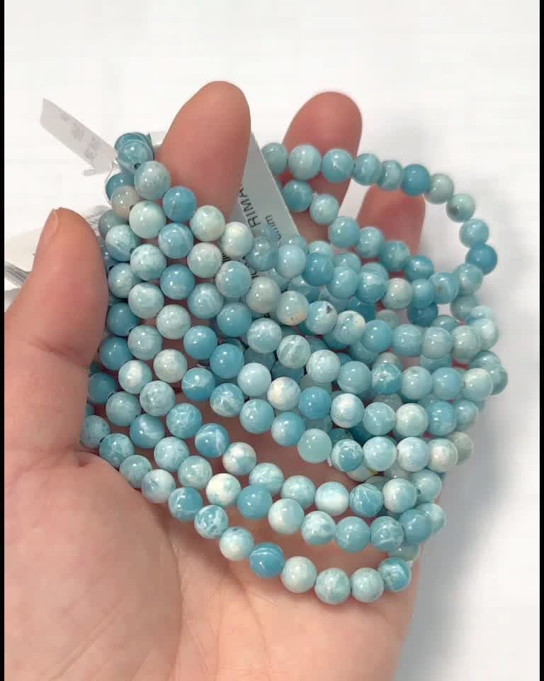 Pulseira Larimar China A contas 6mm