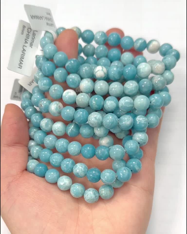 Pulseira de contas Larimar da China 8mm