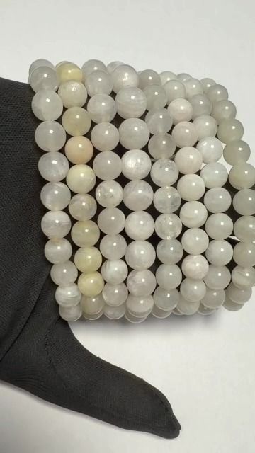 Pulseira de Pedra da Lua Branca Peristerita AB contas 7.5-8.5mm