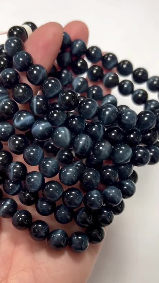 Pulseira AAA olho de falcão com contas de 8 mm