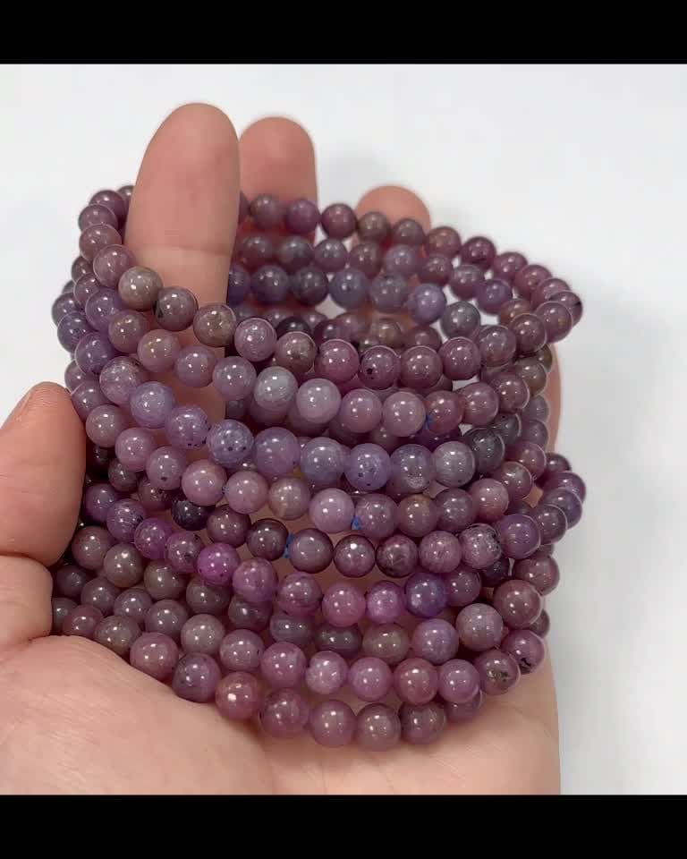 Pulseira de rubi com contas de 5,5-6,5 mm