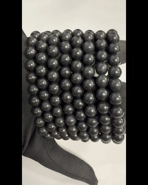 Pulseira de shungite com contas de 8 mm
