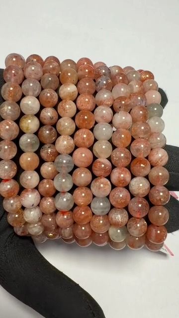 Pulseira de Pedra do Sol Acobreada com Inclusões Hematóides AA contas 7-8mm