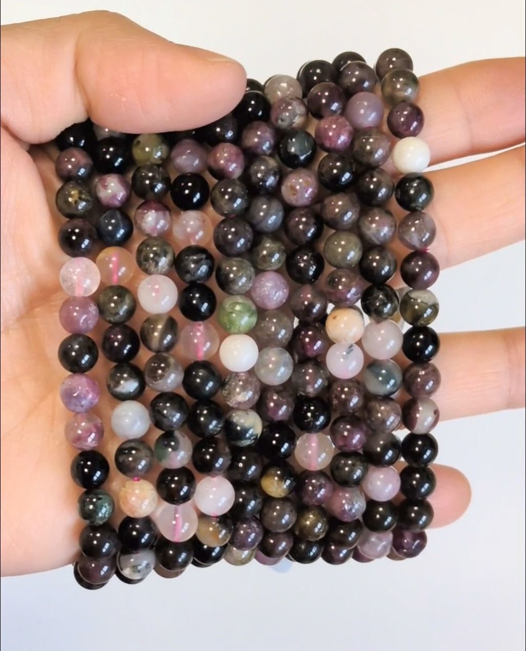 Pulseira Turmalina multicolor A perles 6mm