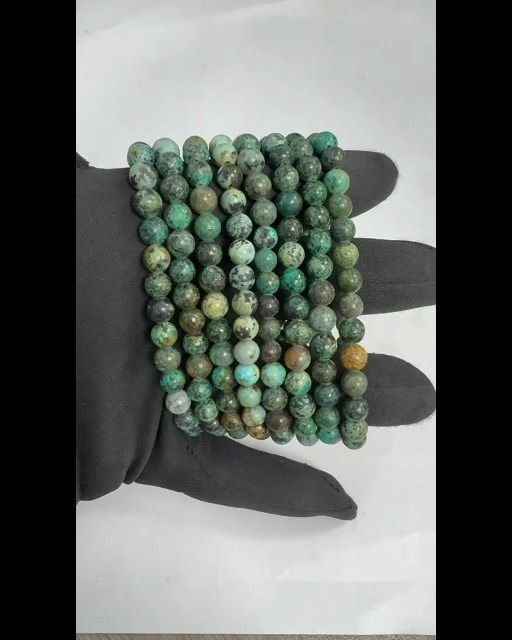 Pulseira de contas turquesa natural de África de 6 mm