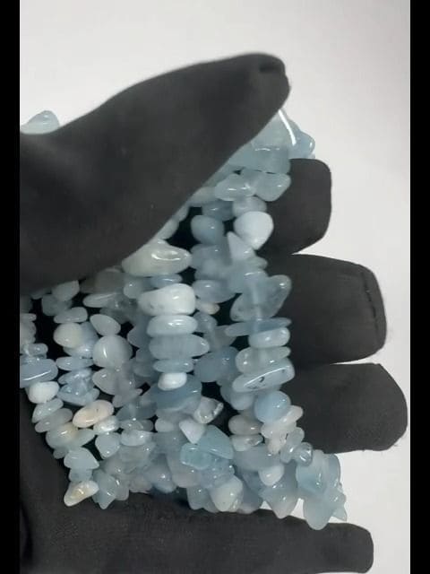 Pulseira de lascas de água-marinha 5-8 mm