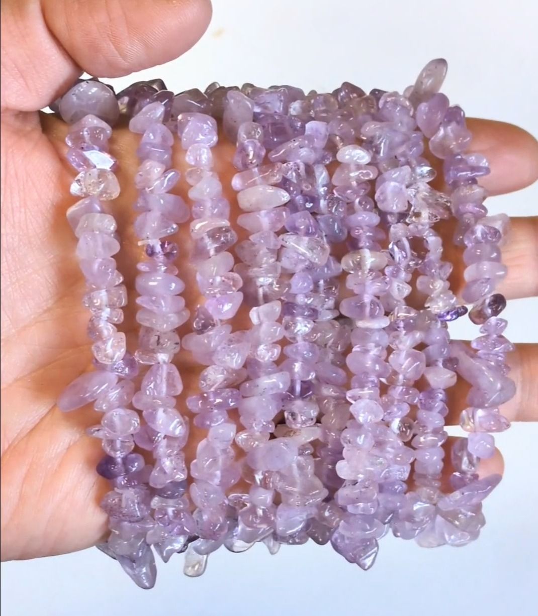 Pulseira Ametista Lavande A chips 5-8mm 18cm