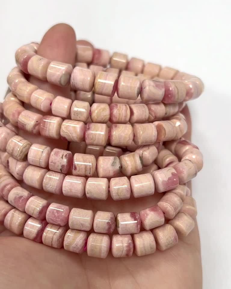 Pulseira de rodocrosite Argentina 7-8mm contas de barril